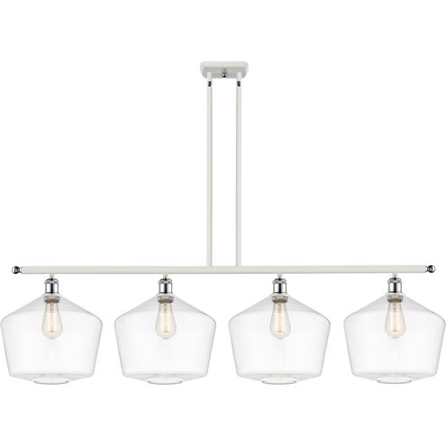 Ballston Cindyrella 4 Light 50 inch White and Polished Chrome Island Light Ceiling Light in Incandescent, Clear Glass