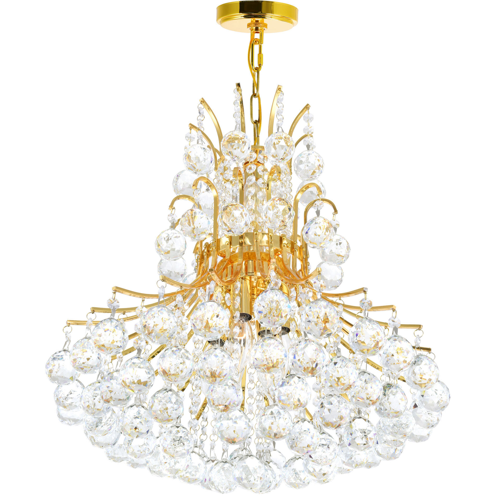 Princess 10 Light 24 inch Gold Down Chandelier Ceiling Light