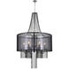 CWI Lighting Amelia 6 Light 20 inch Chrome Drum Shade Chandelier Ceiling Light 5475P20C-6 BLACK - Open Box