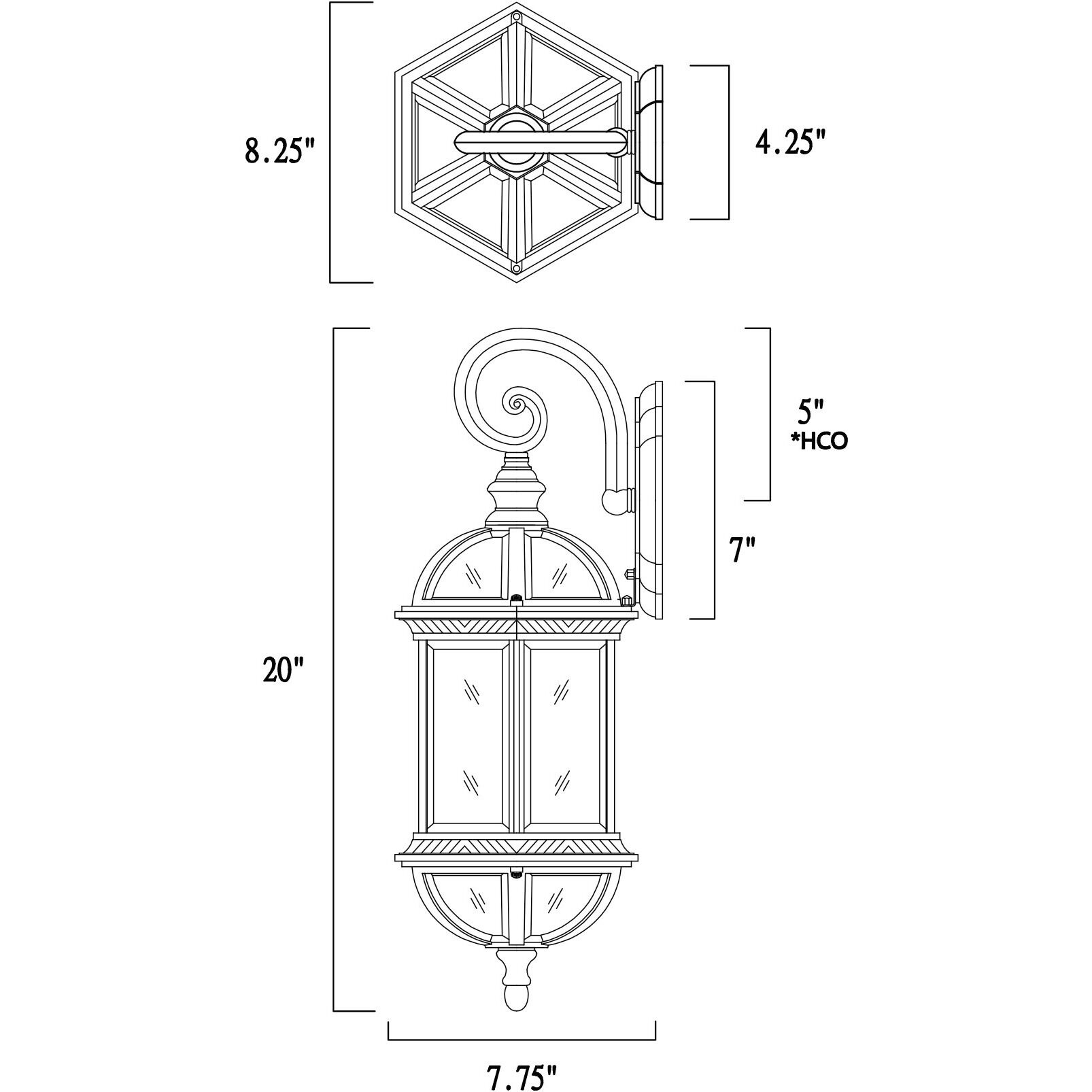 Kensington Outdoor Wall Lantern in Black