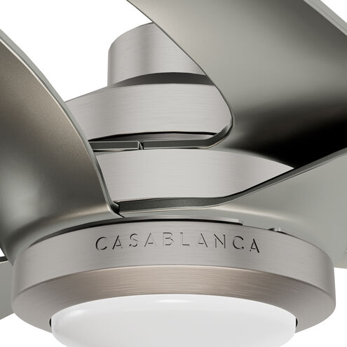 Inez 60 inch Brushed Nickel with Matte Nickel Blades Outdoor Ceiling Fan