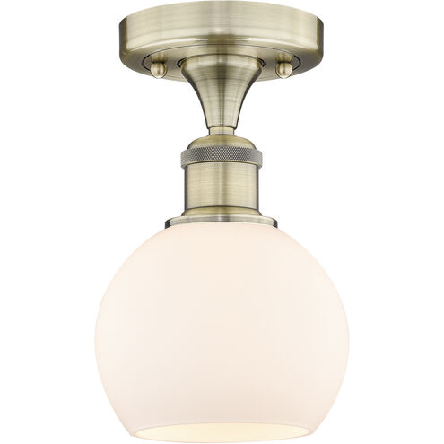 Athens 1 Light 6 inch Antique Brass Semi-Flush Mount Ceiling Light