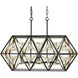 Marcia 3 Light 28 inch Matte Black and French Gold Linear Pendant Ceiling Light
