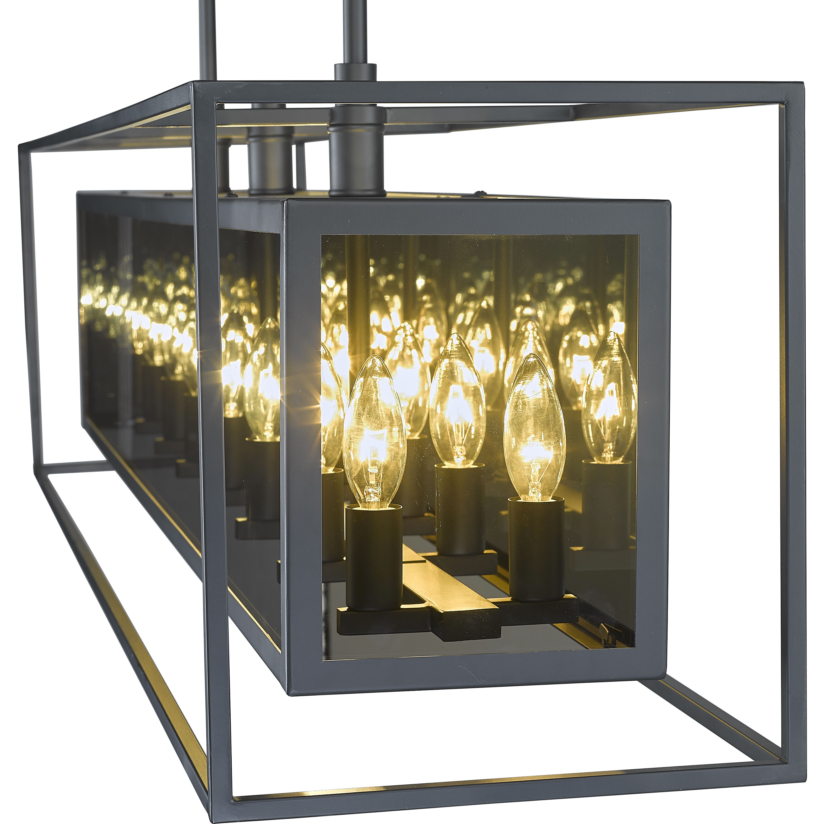 Infinity 16 Light 56 inch Misty Charcoal Linear Chandelier Ceiling Light