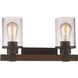 Siesta 2 Light 15 inch Rubbed Oil Bronze Vanity Bar Wall Light