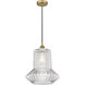 Edison Springwater 1 Light 12 inch Brushed Brass Mini Pendant Ceiling Light