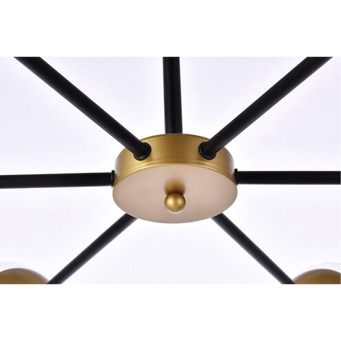 Briggs 6 Light 36 inch Black and Brass Pendant Ceiling Light