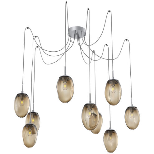 Meteo 9 Light 17 inch Classic Silver Swag Multi-Pendant Ceiling Light in Bronze