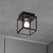 Caged Wet LED 6.81 inch Black / Brass Outdoor Semi-Flush Mount