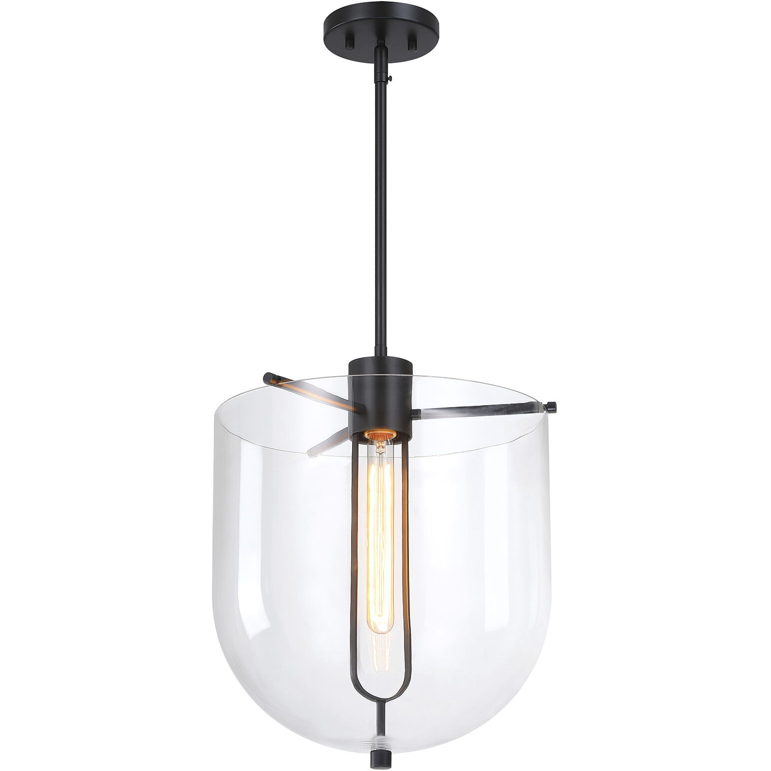 Skylar LED 15 inch Matte Black Down Pendant Ceiling Light