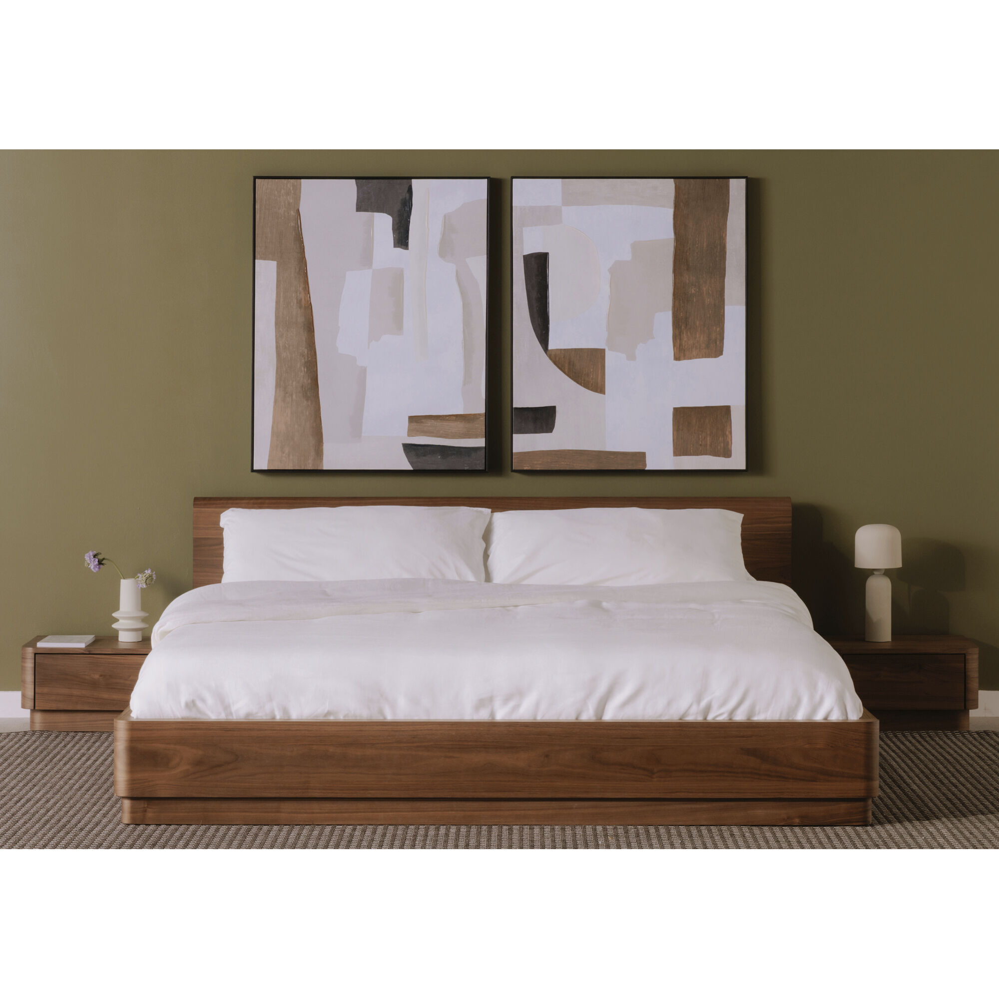 Round Off Brown Bed, Queen