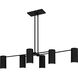 Foreland 6 Light 50 inch Matte Black Linear Chandelier Ceiling Light, Large