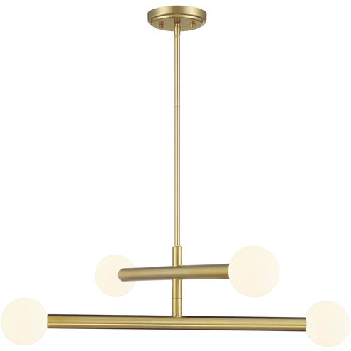 Contemporary LED 30 inch Natural Brass Chandelier Ceiling Light