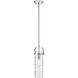 Pilaster II Cylinder 1 Light 5 inch Polished Nickel Pendant Ceiling Light in Deco Swirl Glass