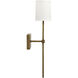 Minerva 1 Light 5 inch Antique Brass & White Linen Wall Sconce Wall Light
