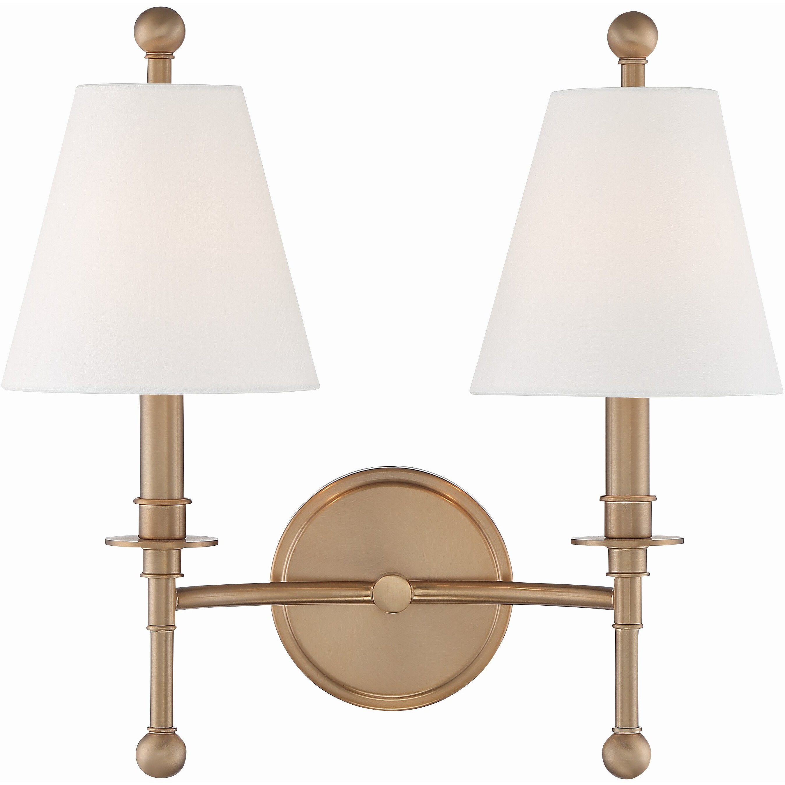 Riverdale Bath Wall Light in Aged Brass