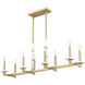Kaden Linear Chandelier Ceiling Light in Modern Gold