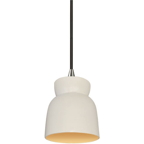 Radiance Collection 1 Light 8 inch Matte White with Champagne Gold Pendant Ceiling Light