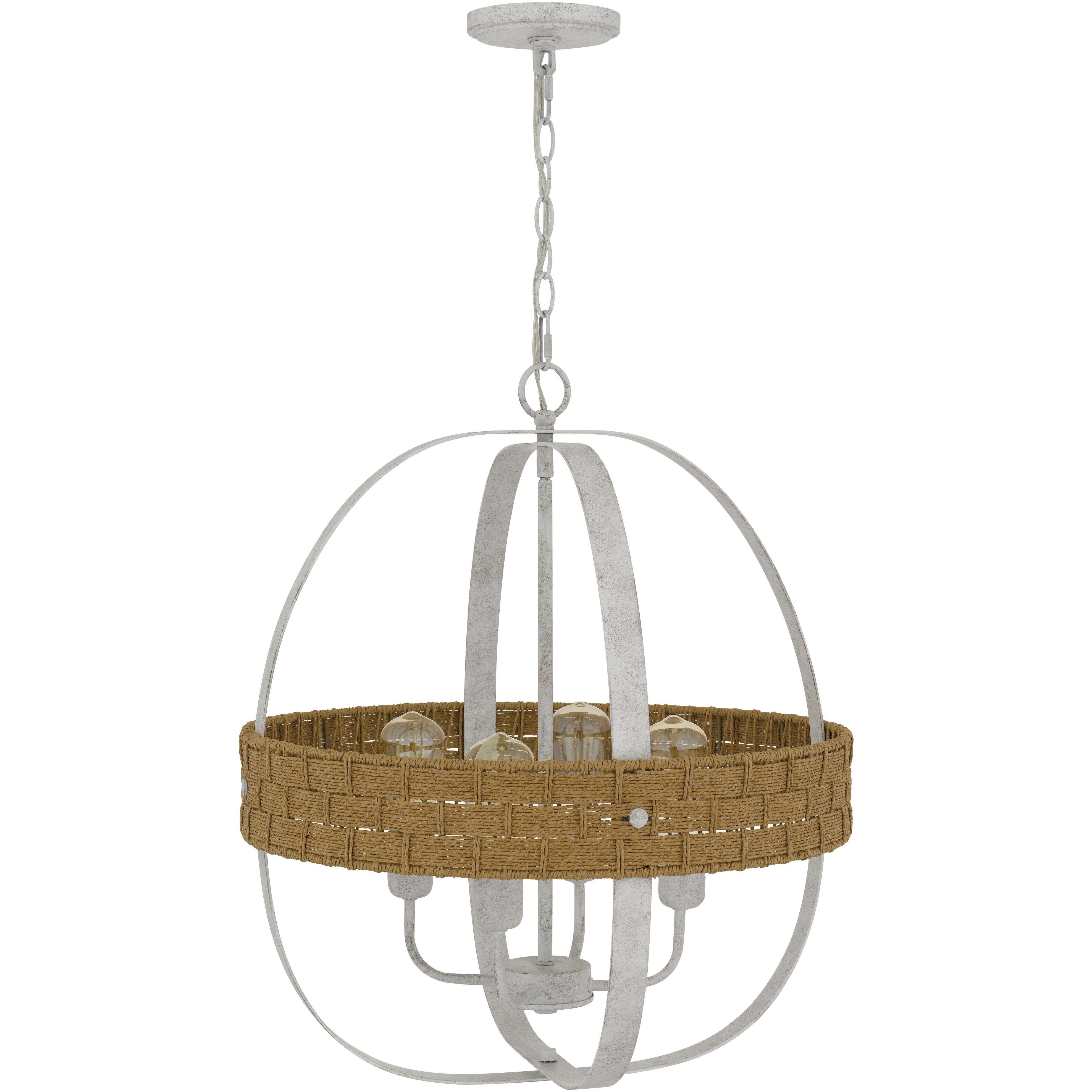 Barton 4 Light 20.5 inch White Washed Chandelier Ceiling Light