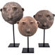 Terracotta Masks 10.5 X 5 inch Sculptures, Set of 3