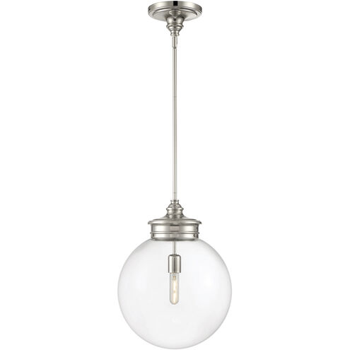 Emma 1 Light 14 inch Polished Nickel Pendant Ceiling Light