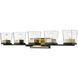 Bleeker Street 5 Light 42.5 inch Matte Black and Olde Brass Vanity Wall Light
