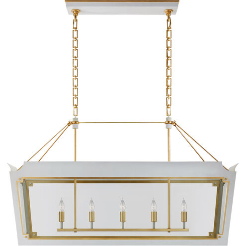 Julie Neill Caddo 5 Light 18.5 inch Soft White and Gild Lantern Pendant Ceiling Light, Medium