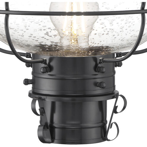 Classic Onion 1 Light 17.5 inch Gunmetal with Clear Outdoor Post Light in Gun Metal, Seedy, Medium