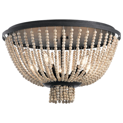 Brisbane 5 Light 18 inch Distressed Black Flush Mount Light Ceiling Light