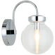 Ridge Wall Sconce Wall Light in Chrome and Clear