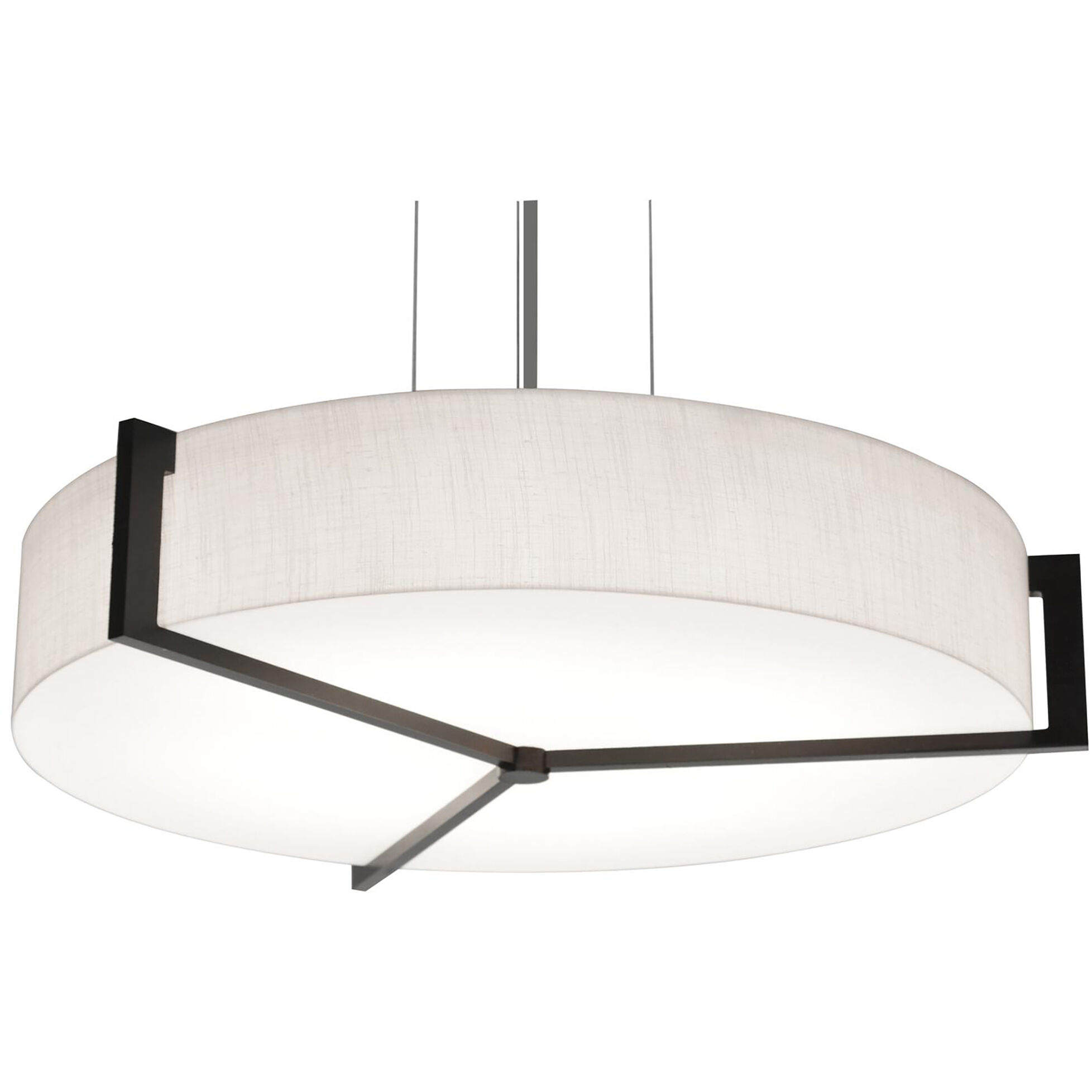 Apex 1 Light 17 inch Espresso Pendant Ceiling Light in Linen White