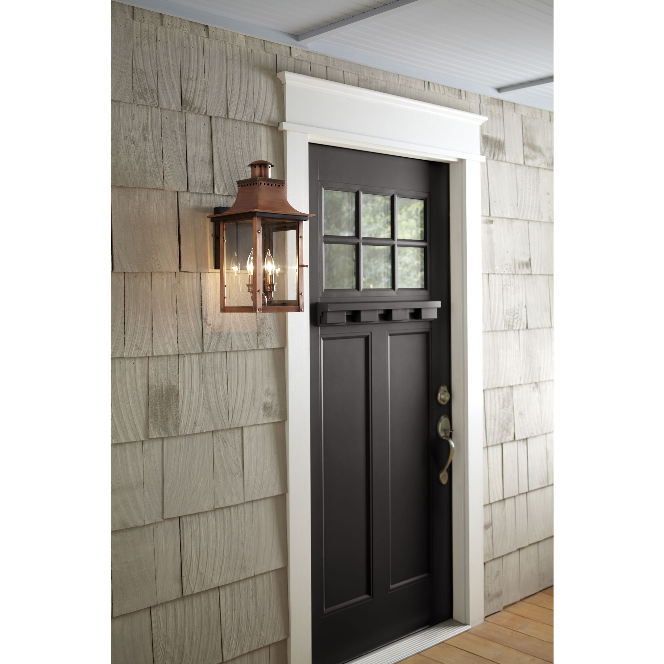 Chalmers 2 Light 21 inch Aged Copper Outdoor Wall Lantern