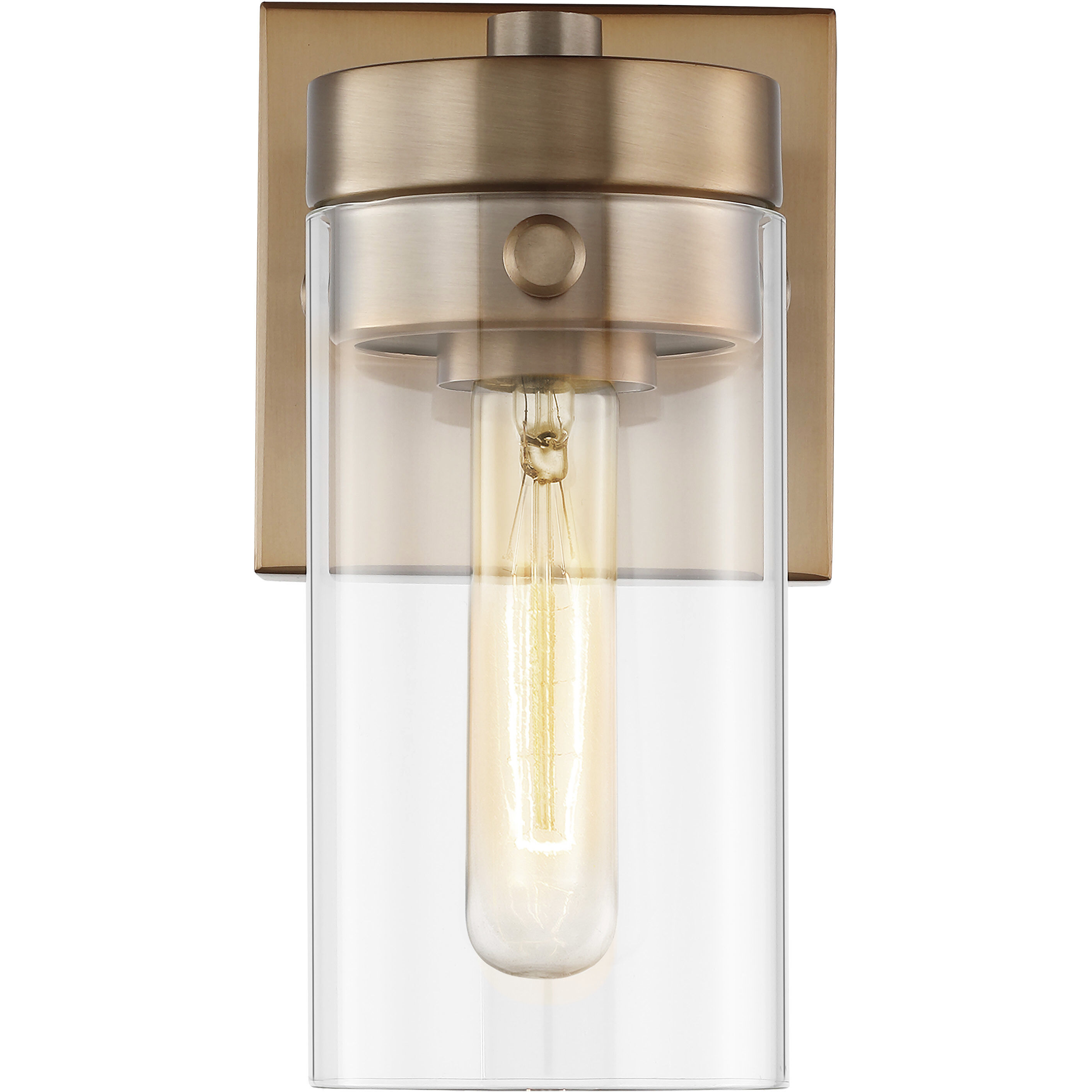 Intersection 1 Light 5 inch Burnished Brass Bathroom Vanity Lights Wall Light