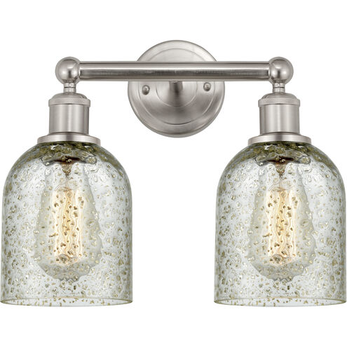 Edison Caledonia 2 Light 14 inch Brushed Satin Nickel Bath Vanity Light Wall Light in Mica Glass