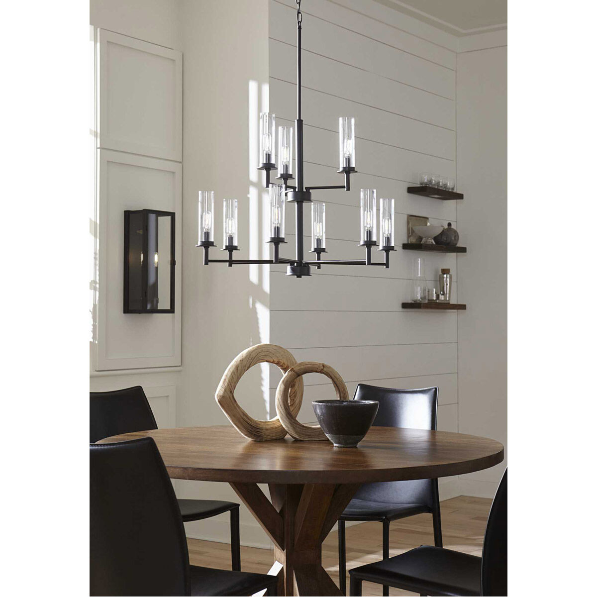 Kellwyn 9 Light 28 inch Matte Black Chandelier Ceiling Light