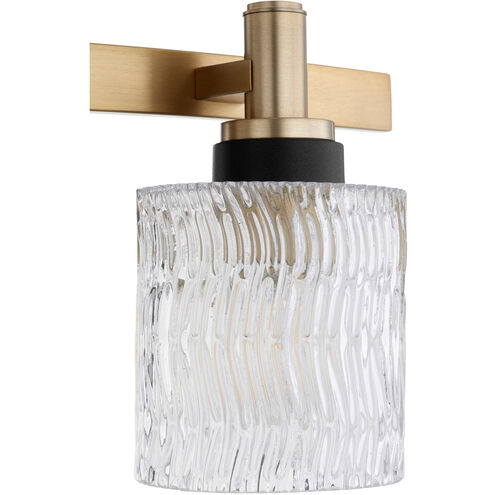 Stadium 3 Light 24 inch Aged Brass Vanity Light Wall Light