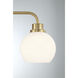 Contemporary 3 Light 24 inch Natural Brass Bathroom Vanity Light Wall Light