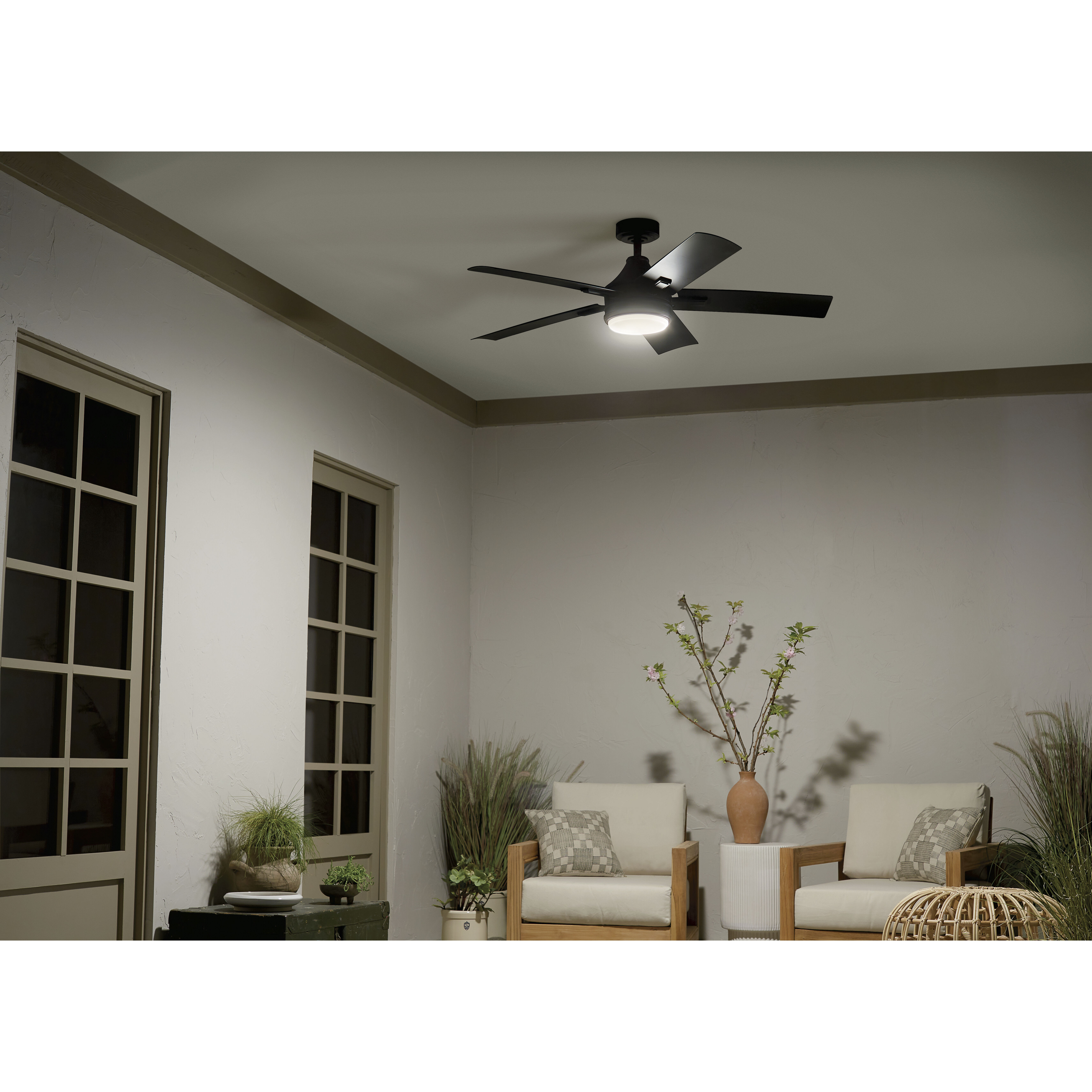 Kichler 310126SBK Tide 52 inch Satin Black with Weathered Kichler 310126SBK Tide 52 inch Satin Black with Weathered