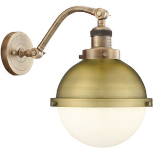 Franklin Restoration Hampden 1 Light 9 inch Brushed Brass Sconce Wall Light in Matte White Glass