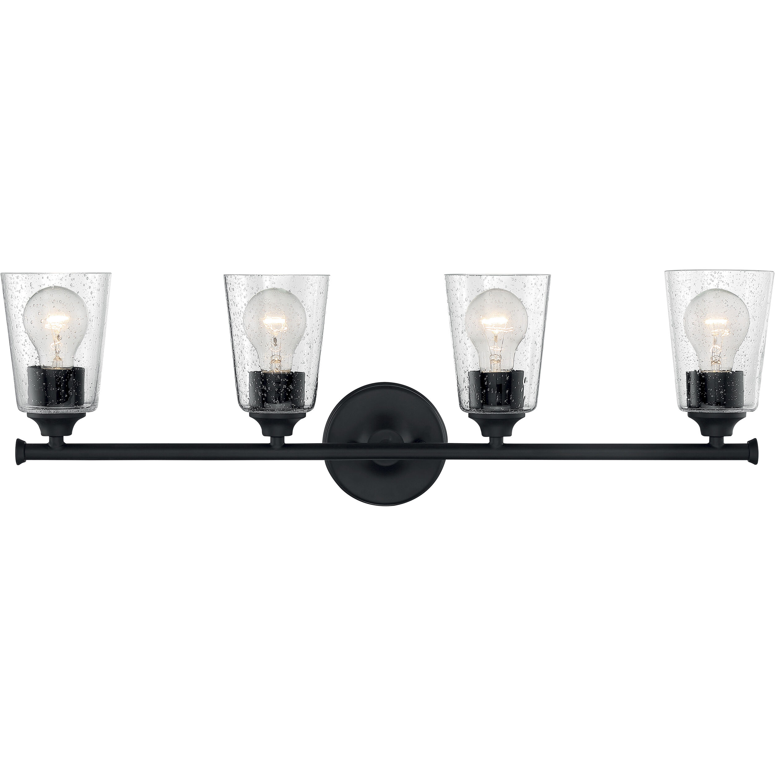 Bransel 4 Light 28 inch Matte Black Vanity Light Wall Light