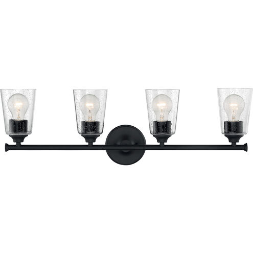 Bransel 4 Light 28 inch Matte Black Vanity Light Wall Light