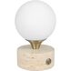Abril 8.25 inch Travertine and Brass Rechargeable LED Accent Lamp Portable Light