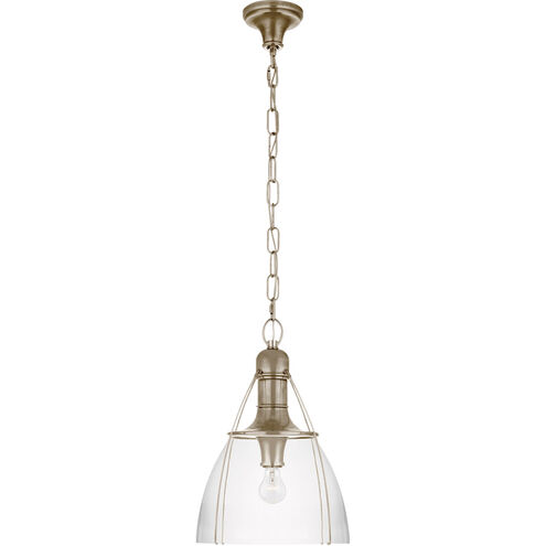 Chapman & Myers Prestwick 1 Light 14 inch Antique Nickel Pendant Ceiling Light in Clear Glass