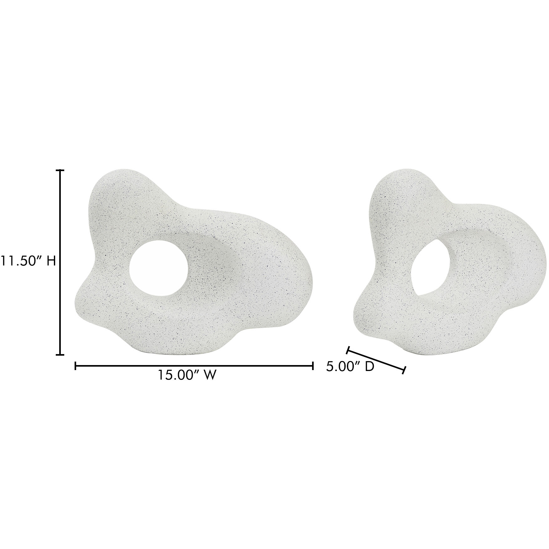 Matter 15 X 11.5 inch Sculpture in Flecked Stone, Ecomix