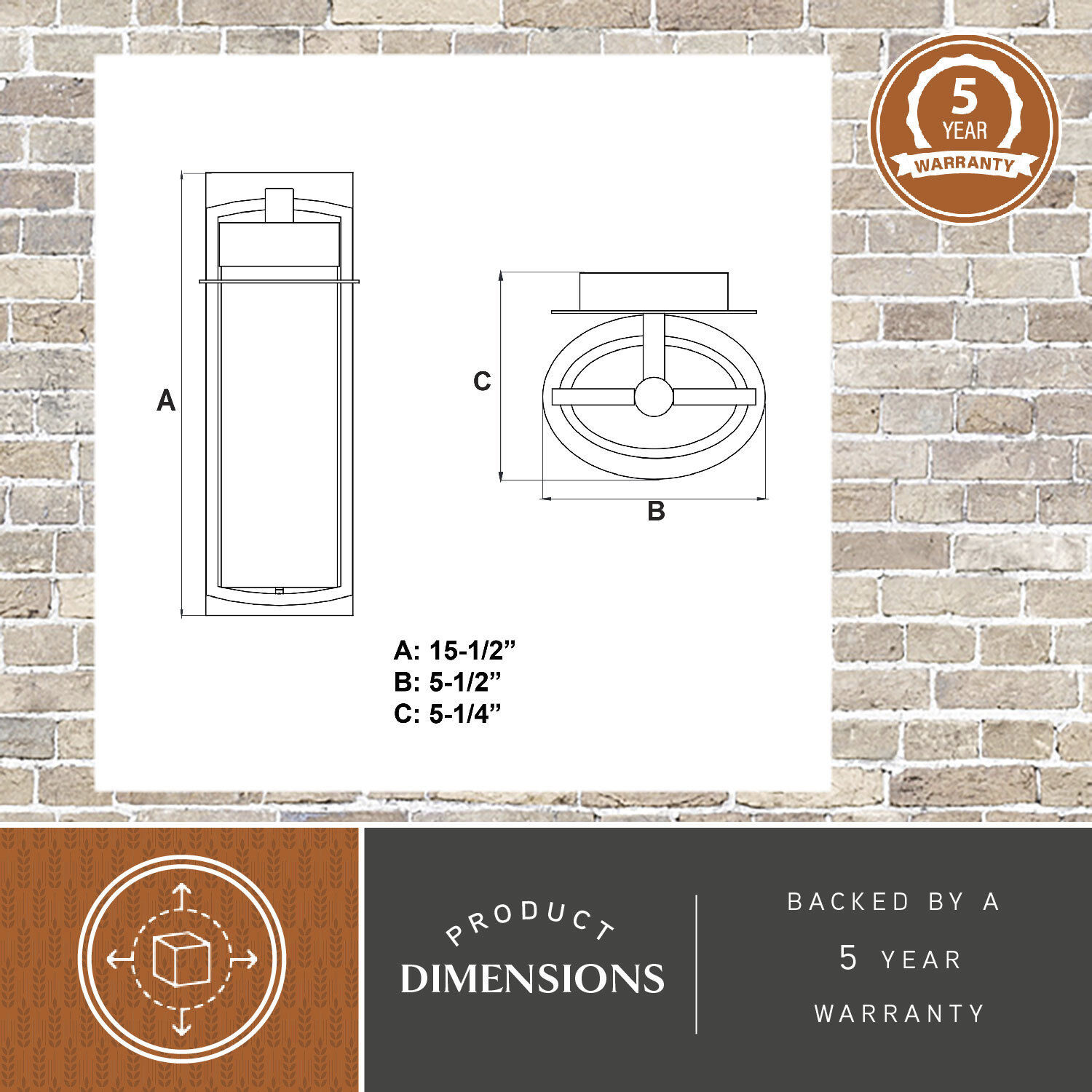 Logan LED 15.5 inch Carbon Bronze Outdoor Wall