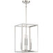 Traditional 4 Light 12 inch Polished Nickel Pendant Ceiling Light