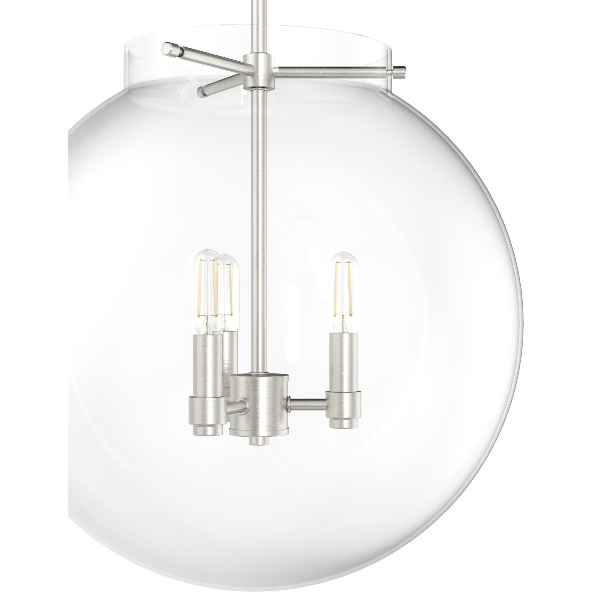 Sacha 3 Light 16 inch Brushed Nickel Globe Pendant Ceiling Light