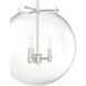 Sacha 3 Light 16 inch Brushed Nickel Globe Pendant Ceiling Light