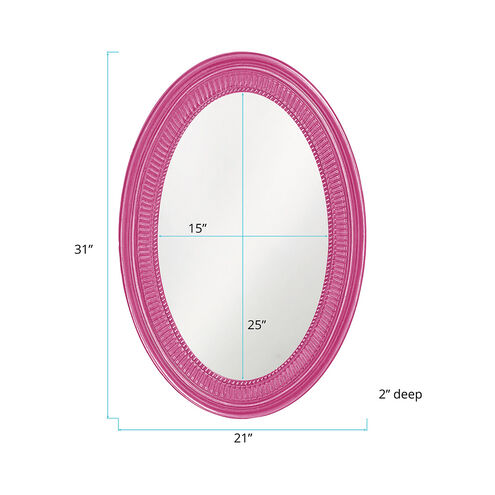 Ethan 31 X 21 inch Glossy Hot Pink Wall Mirror