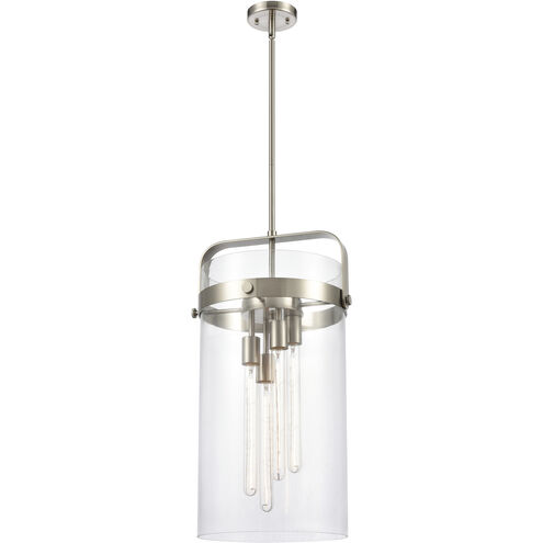 Downtown Urban Pilaster 4 Light 13.38 inch Satin Nickel Pendant Ceiling Light in Clear